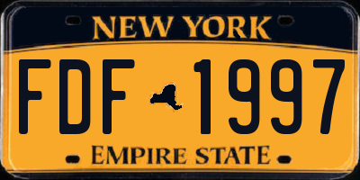 NY license plate FDF1997