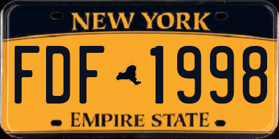 NY license plate FDF1998