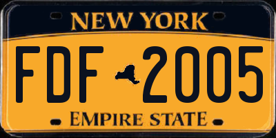 NY license plate FDF2005