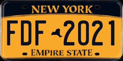 NY license plate FDF2021