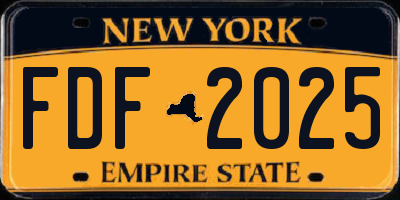 NY license plate FDF2025