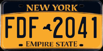 NY license plate FDF2041
