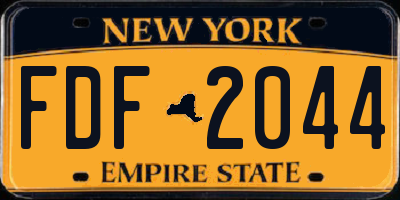NY license plate FDF2044