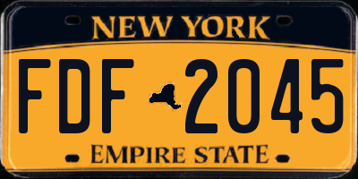 NY license plate FDF2045