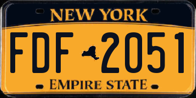 NY license plate FDF2051