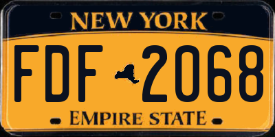NY license plate FDF2068