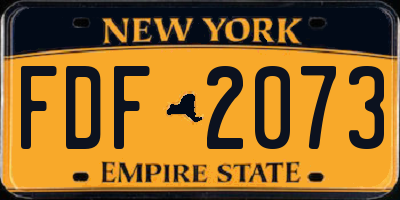 NY license plate FDF2073