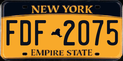 NY license plate FDF2075