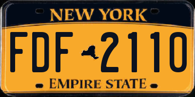 NY license plate FDF2110