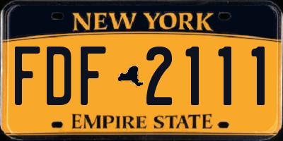 NY license plate FDF2111