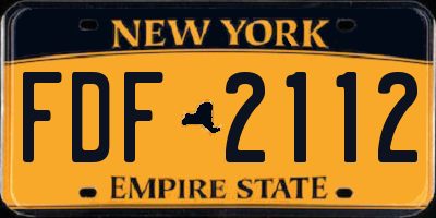 NY license plate FDF2112