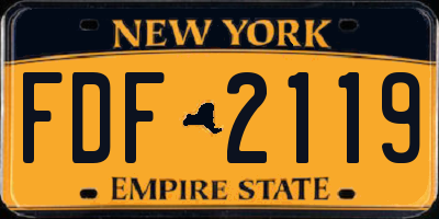 NY license plate FDF2119