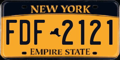 NY license plate FDF2121