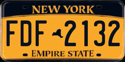 NY license plate FDF2132