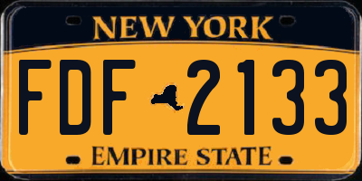 NY license plate FDF2133