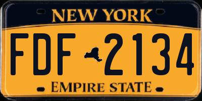 NY license plate FDF2134