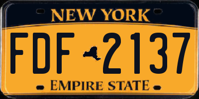 NY license plate FDF2137