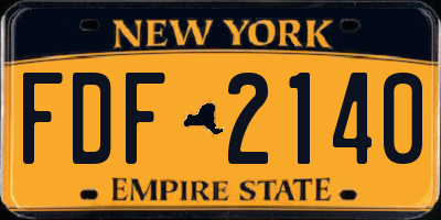 NY license plate FDF2140