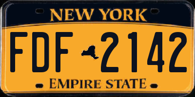 NY license plate FDF2142