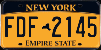 NY license plate FDF2145
