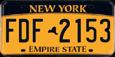 NY license plate FDF2153