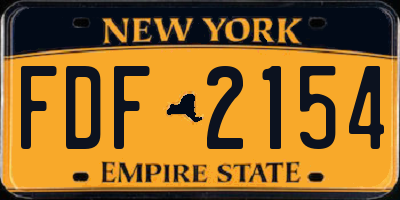 NY license plate FDF2154