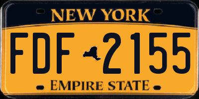 NY license plate FDF2155