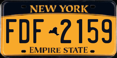 NY license plate FDF2159