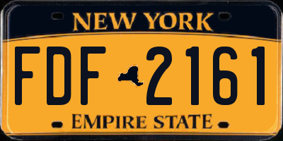 NY license plate FDF2161