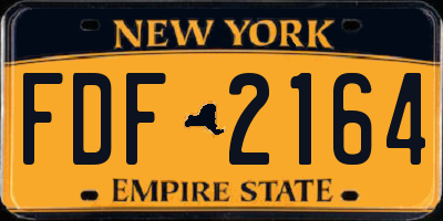 NY license plate FDF2164