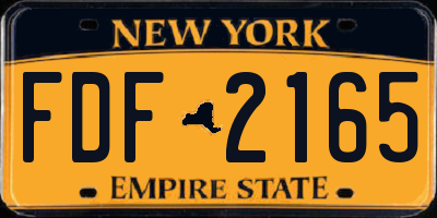 NY license plate FDF2165