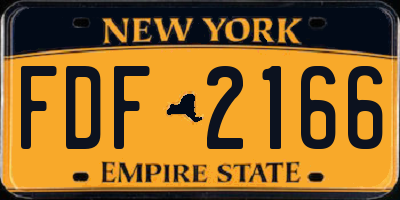 NY license plate FDF2166
