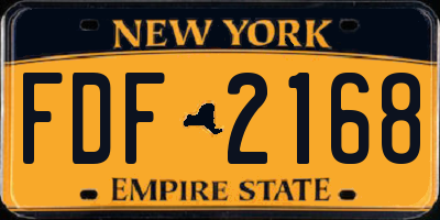 NY license plate FDF2168