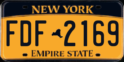 NY license plate FDF2169