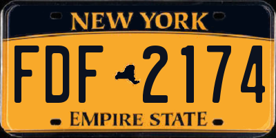NY license plate FDF2174