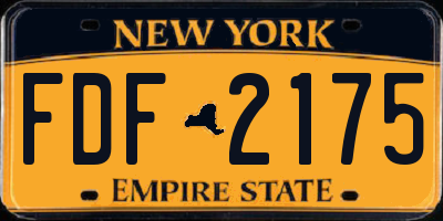 NY license plate FDF2175