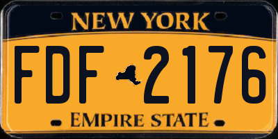 NY license plate FDF2176