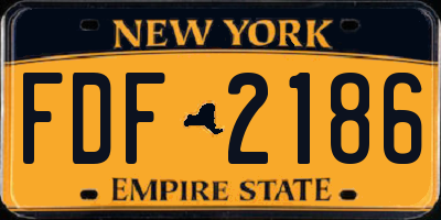 NY license plate FDF2186
