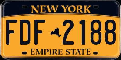 NY license plate FDF2188