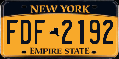 NY license plate FDF2192