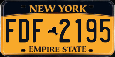 NY license plate FDF2195