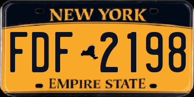 NY license plate FDF2198