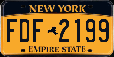 NY license plate FDF2199
