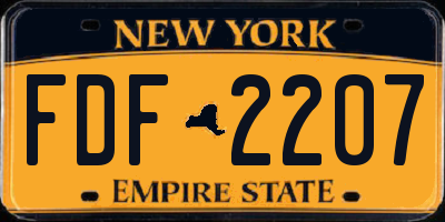 NY license plate FDF2207