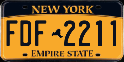 NY license plate FDF2211