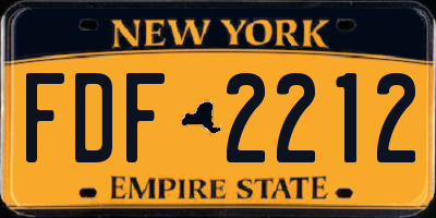 NY license plate FDF2212
