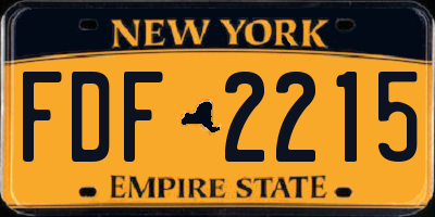 NY license plate FDF2215