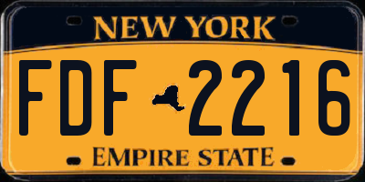 NY license plate FDF2216