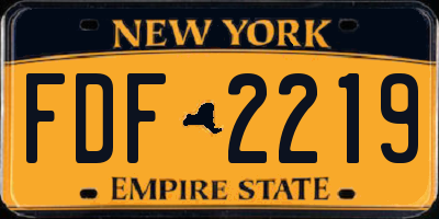 NY license plate FDF2219
