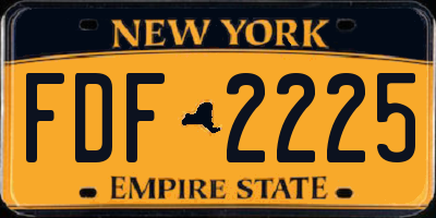 NY license plate FDF2225